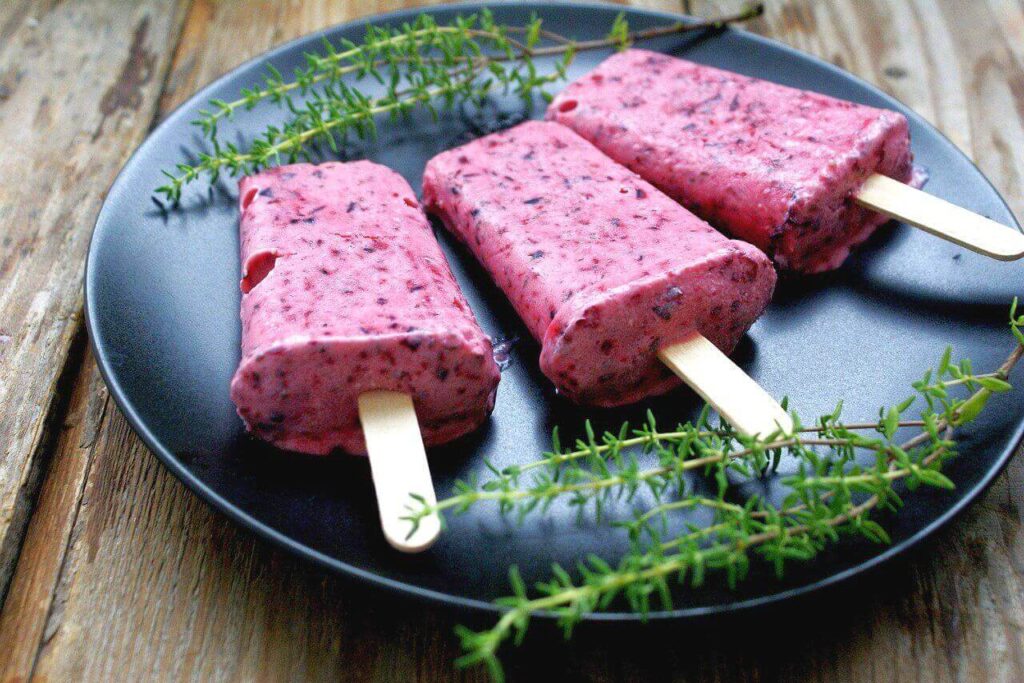 red currant ice cream popsicles